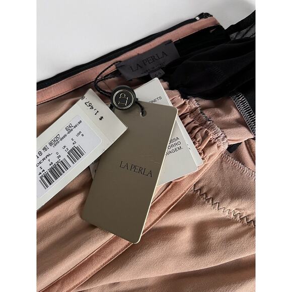 vtg LA PERLA cami y2k goth grunge Black Lace TOP Bustier Camisole Size 44 NWT - Picture 7 of 9